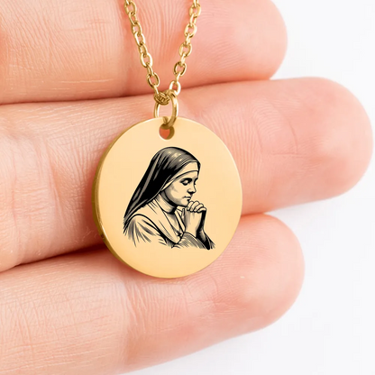 Saint Therese custom pendant necklace - unique gift idea for her