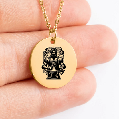 Stylish Hephaestus God charm necklace for Greek mythology lovers