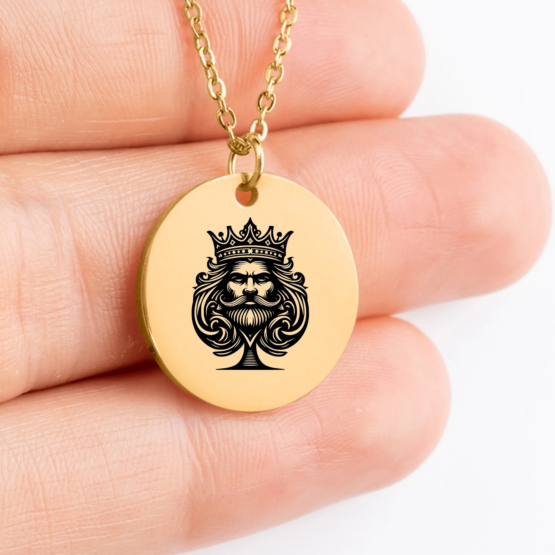 Personalized silver King Of Spades coin charm