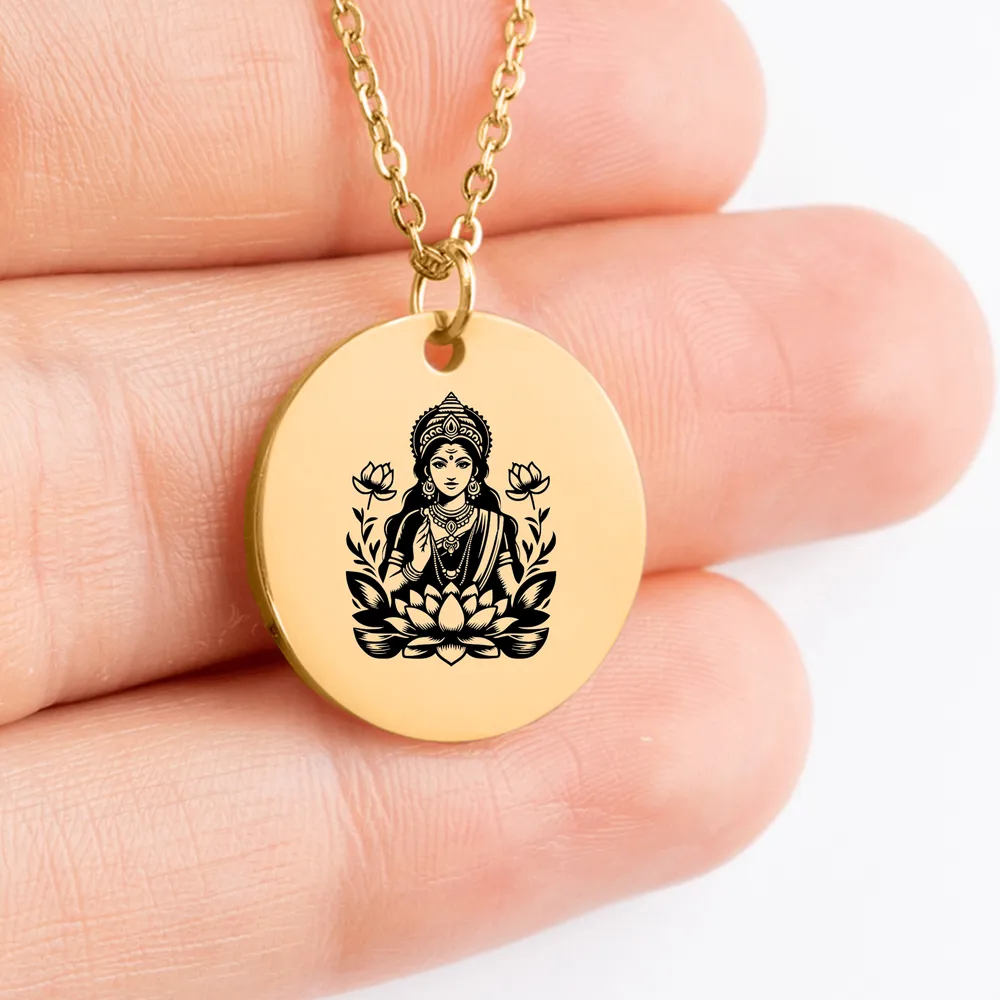 Elegant Lakshmi charm necklace for Hindu Goddess admirers