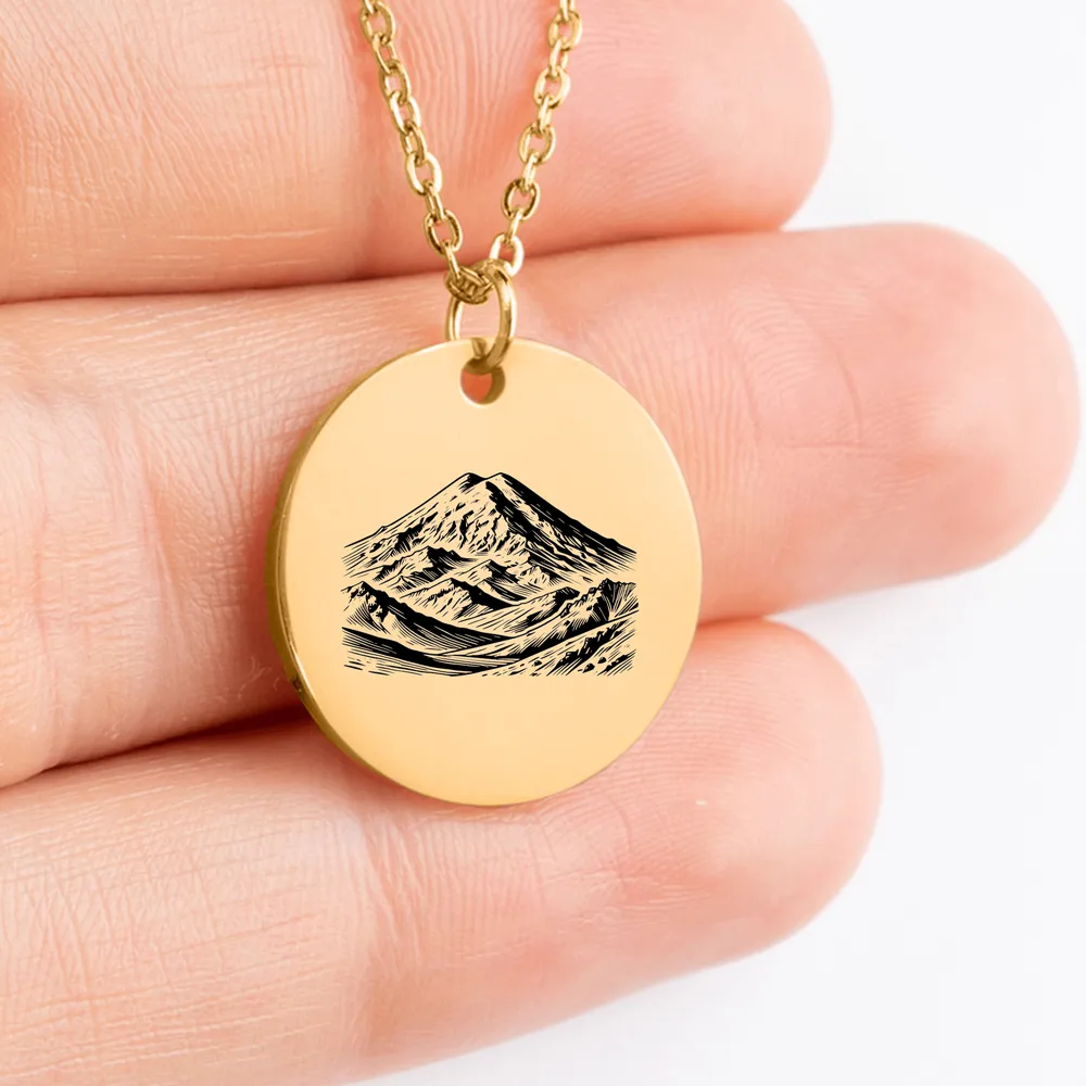 Charm necklace featuring Mount Elbrus peak