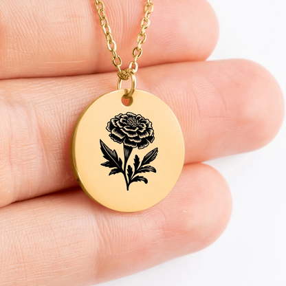 Handmade Marigold Pendant - Customizable Jewelry Gift