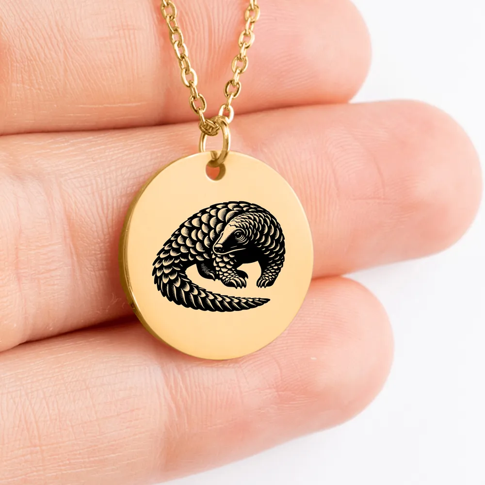 Pangolin Coin Necklace - Custom Gift for Animal Lovers