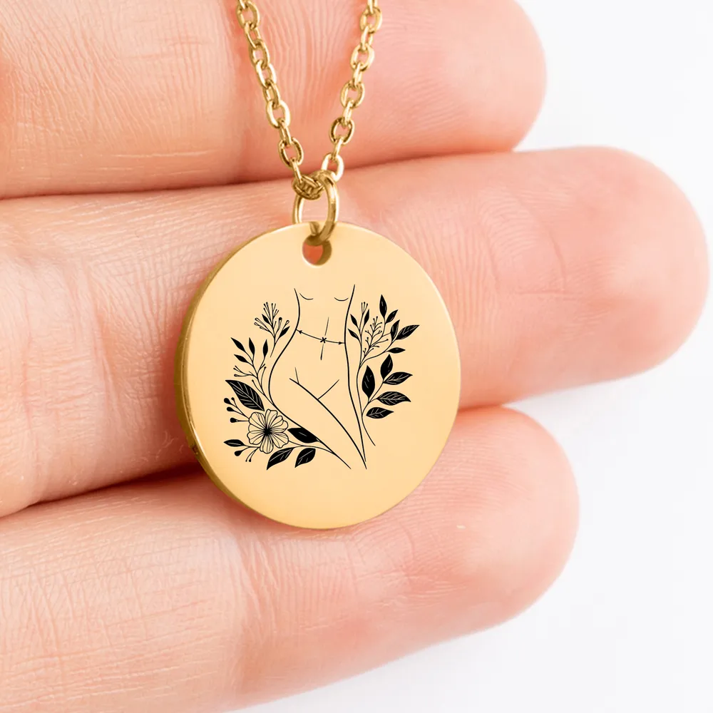 Handcrafted feminist amulet necklace, perfect gift idea for body positivity activists