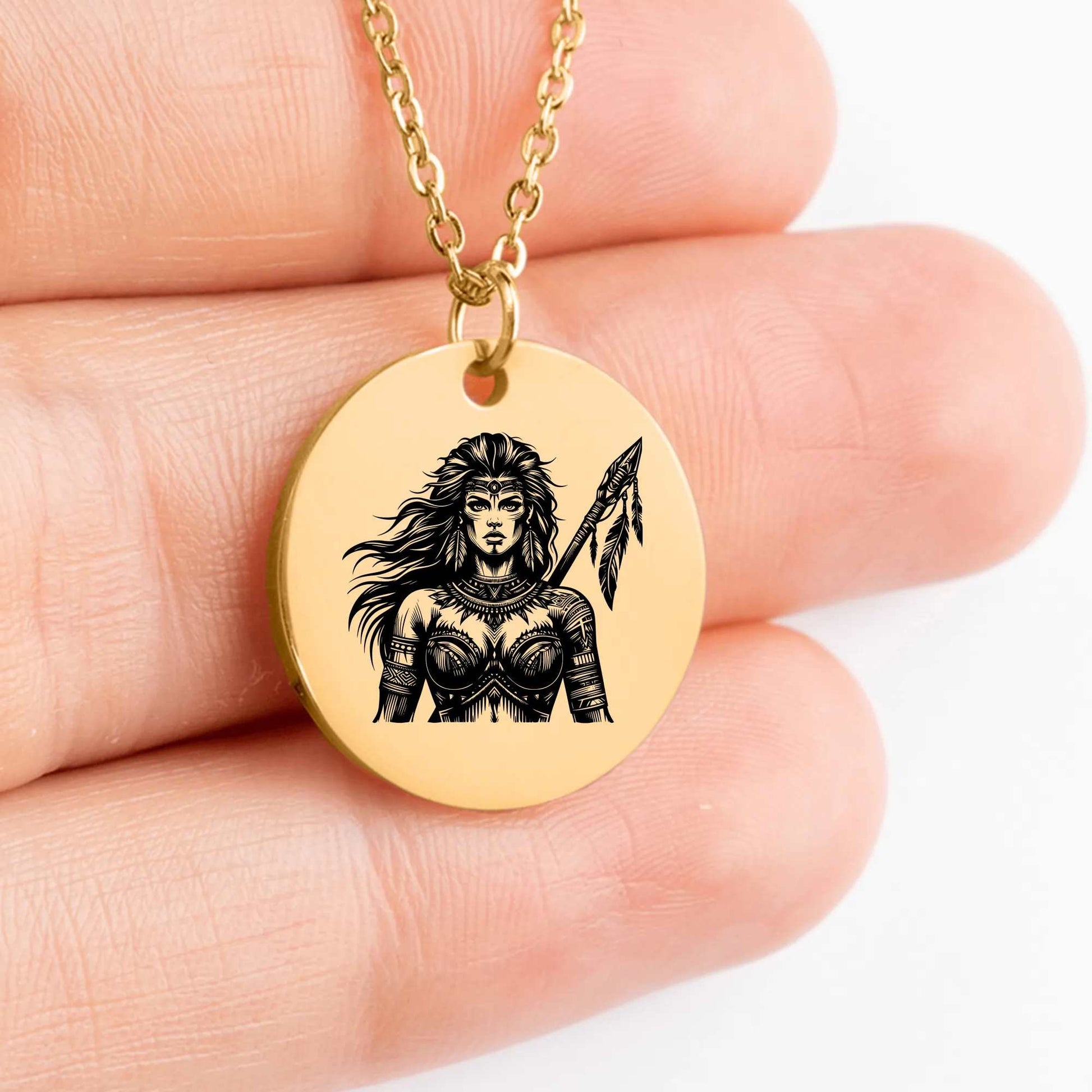 Unique Amazon Warrior Amulet Medallion Charm Pendant - Custom Gift