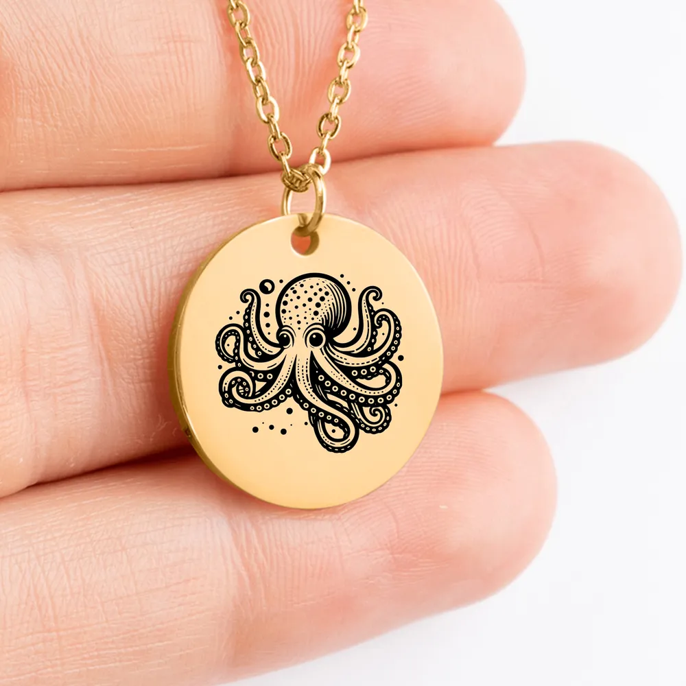 Custom Octopus pendant necklace for personalized jewelry gift ideas