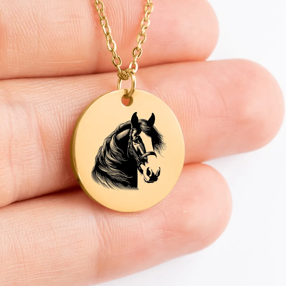 Unique gift idea: Clydesdale Horse amulet necklace 