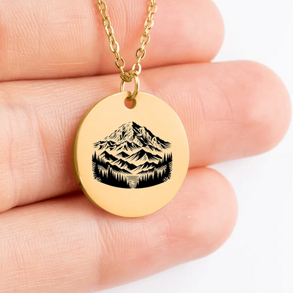 Gorgeous Mount Denali medallion necklace charm for adventure seekers