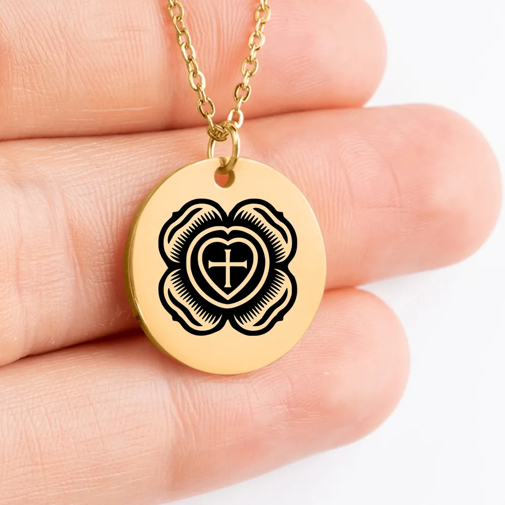 Luther Rose charm necklace - handmade personalized pendant