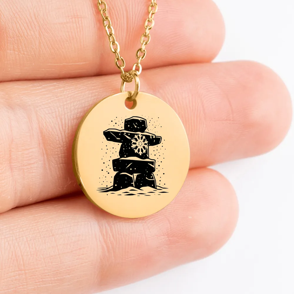 Exquisite Inukshuk charm necklace, a meaningful piece of jewelry