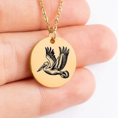 Beautiful Pelican necklace charm for nature lovers