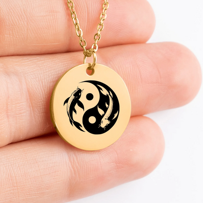 Stylish customizable Yin Yang pendant necklace - meaningful gift for loved ones