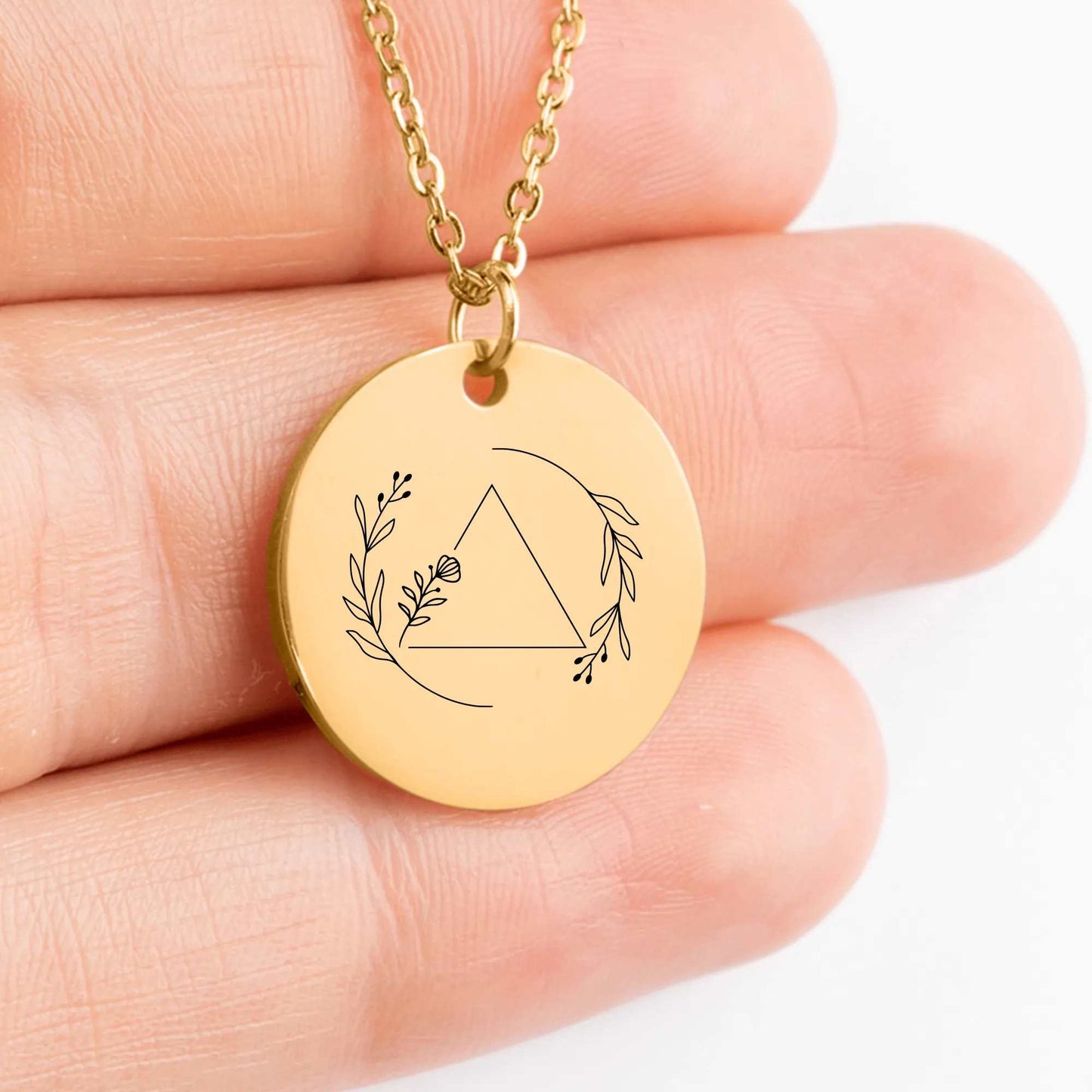 Personalized Alcoholics Anonymous medallion necklace for gift