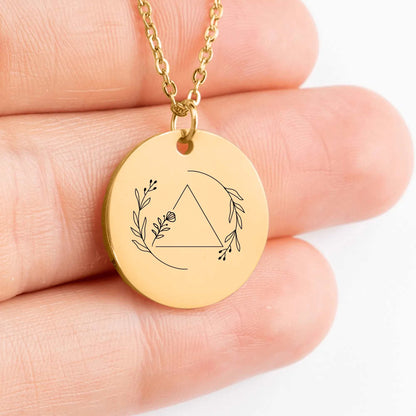 Personalized Alcoholics Anonymous medallion necklace for gift