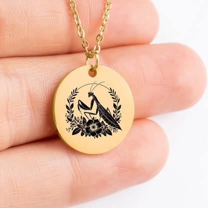 Custom Mantis amulet medallion charm for special gift occasions