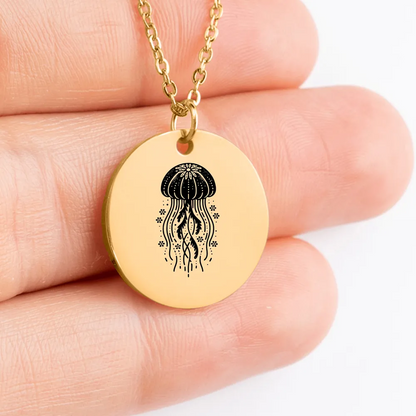 Custom designed Boho Jellyfish coin medallion