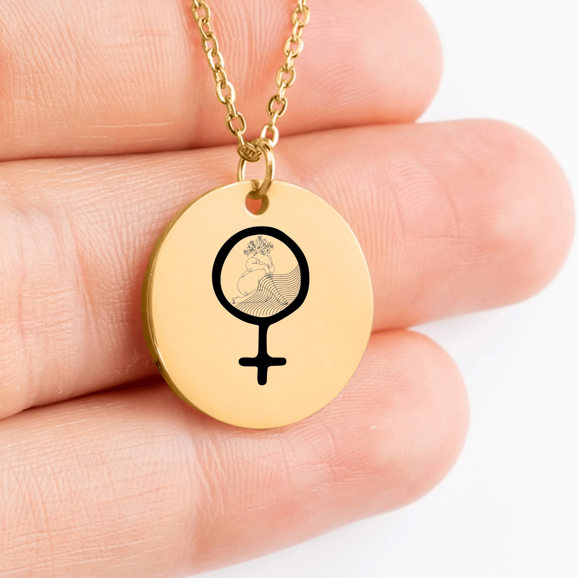 Unique feminist amulet necklace, personalized gift idea for her