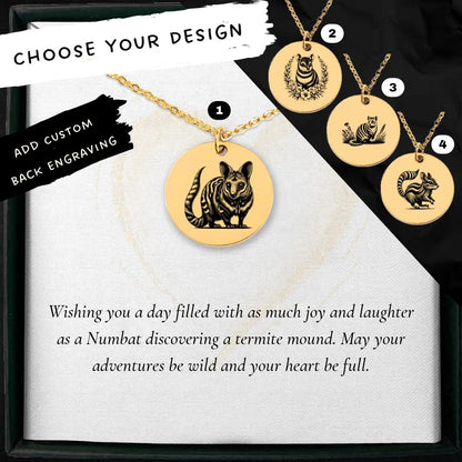 Numbat charm pendant - personalized gift idea for wildlife lovers