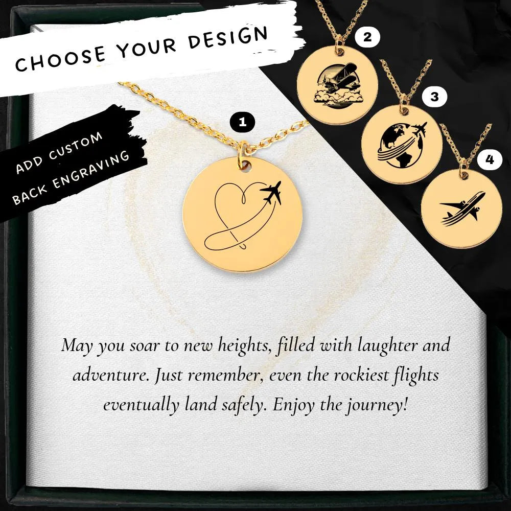 Custom airplane pendant necklace for aviation lovers