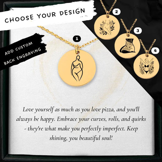 Handcrafted feminist amulet necklace, perfect gift idea for body positivity activists