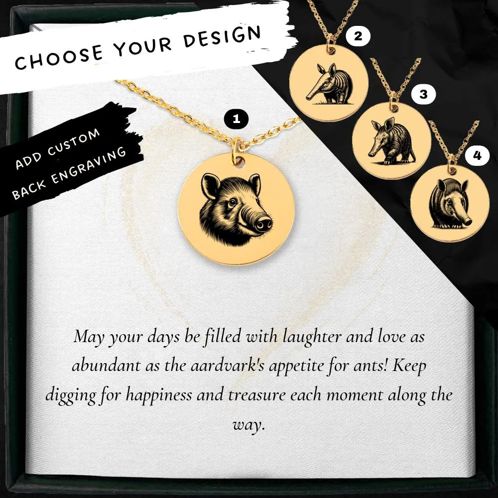 Stylish Aardvark pendant necklace for personalized gift idea