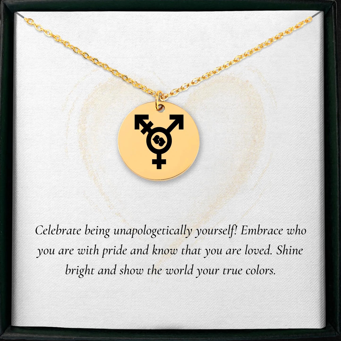 Elegant transgender medallion charm with custom engraving