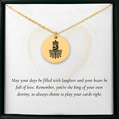 King Of Clubs pendant necklace for personalized gift idea and charm