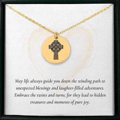 Intricately designed Celtic Cross amulet necklace for spirituality