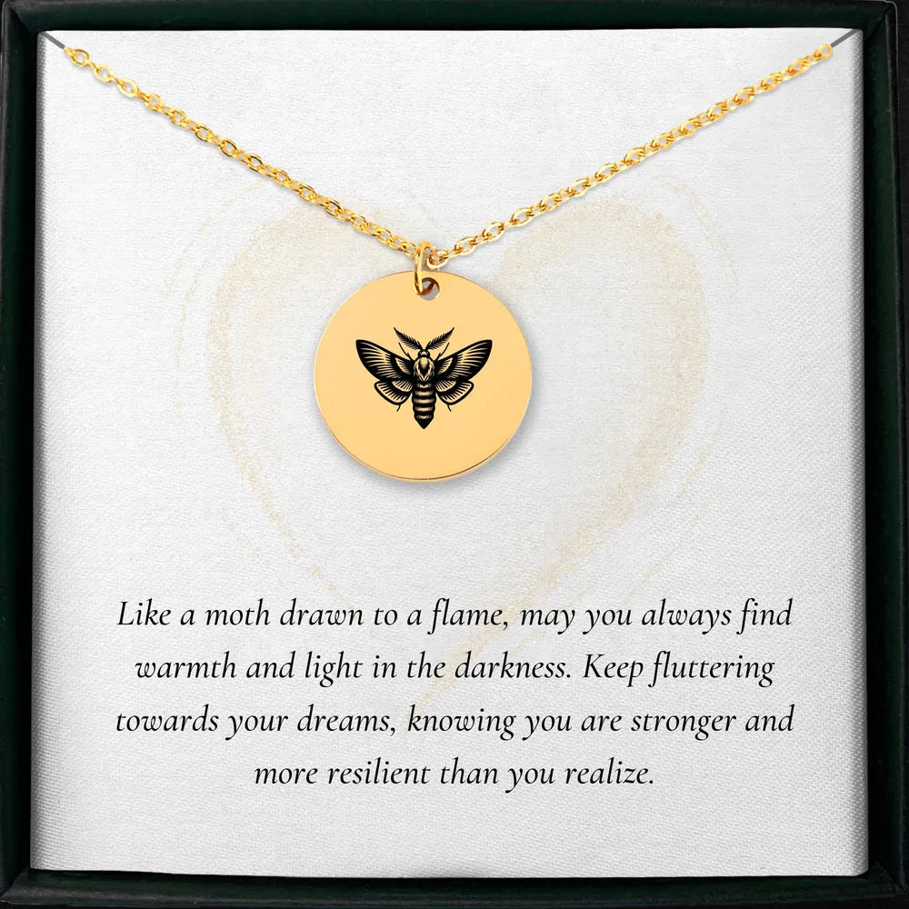 Personalized moth pendant charm for a special gift