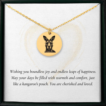 Custom Kangaroo medallion necklace for charm lovers