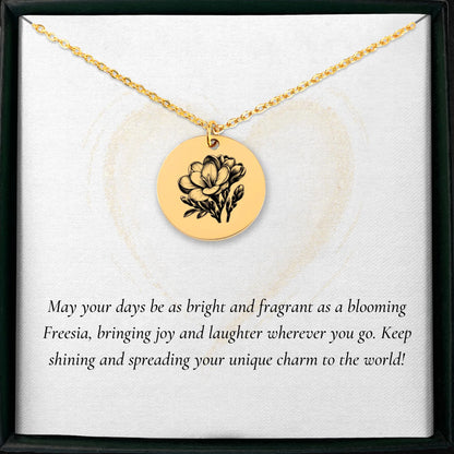 Beautiful Freesia Goddess pendant necklace for meaningful gift