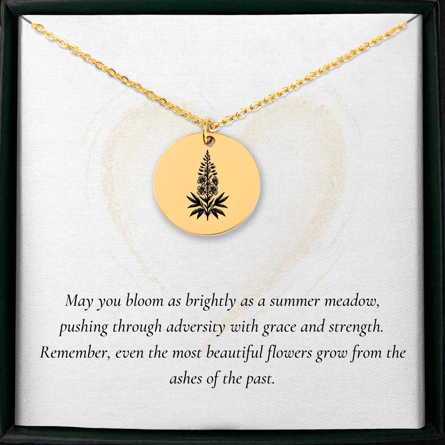 Unique Fireweed Flower pendant necklace for personalized gift idea