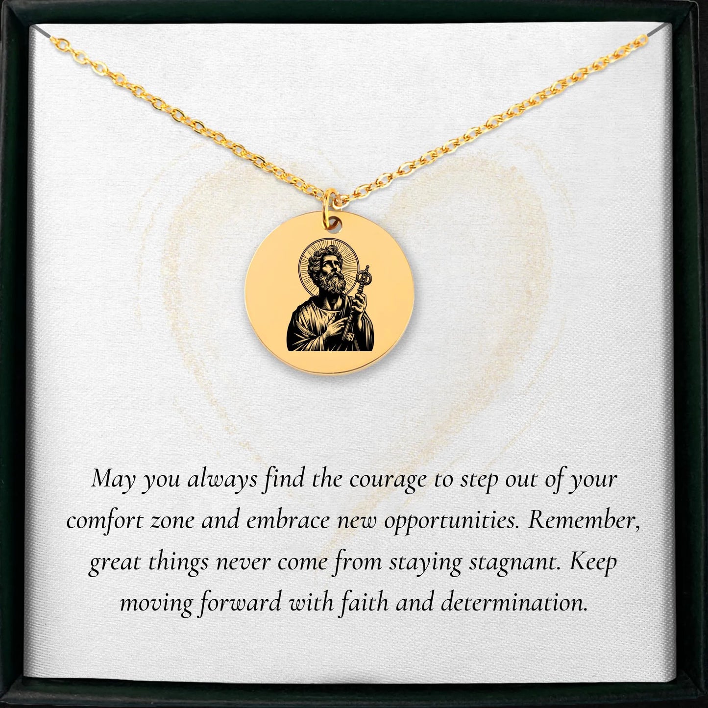 Custom Saint Peter medallion necklace charm for personalized gift idea