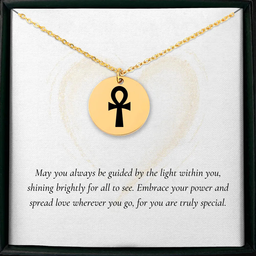 Personalized Ankh amulet necklace, custom charm for a meaningful gift