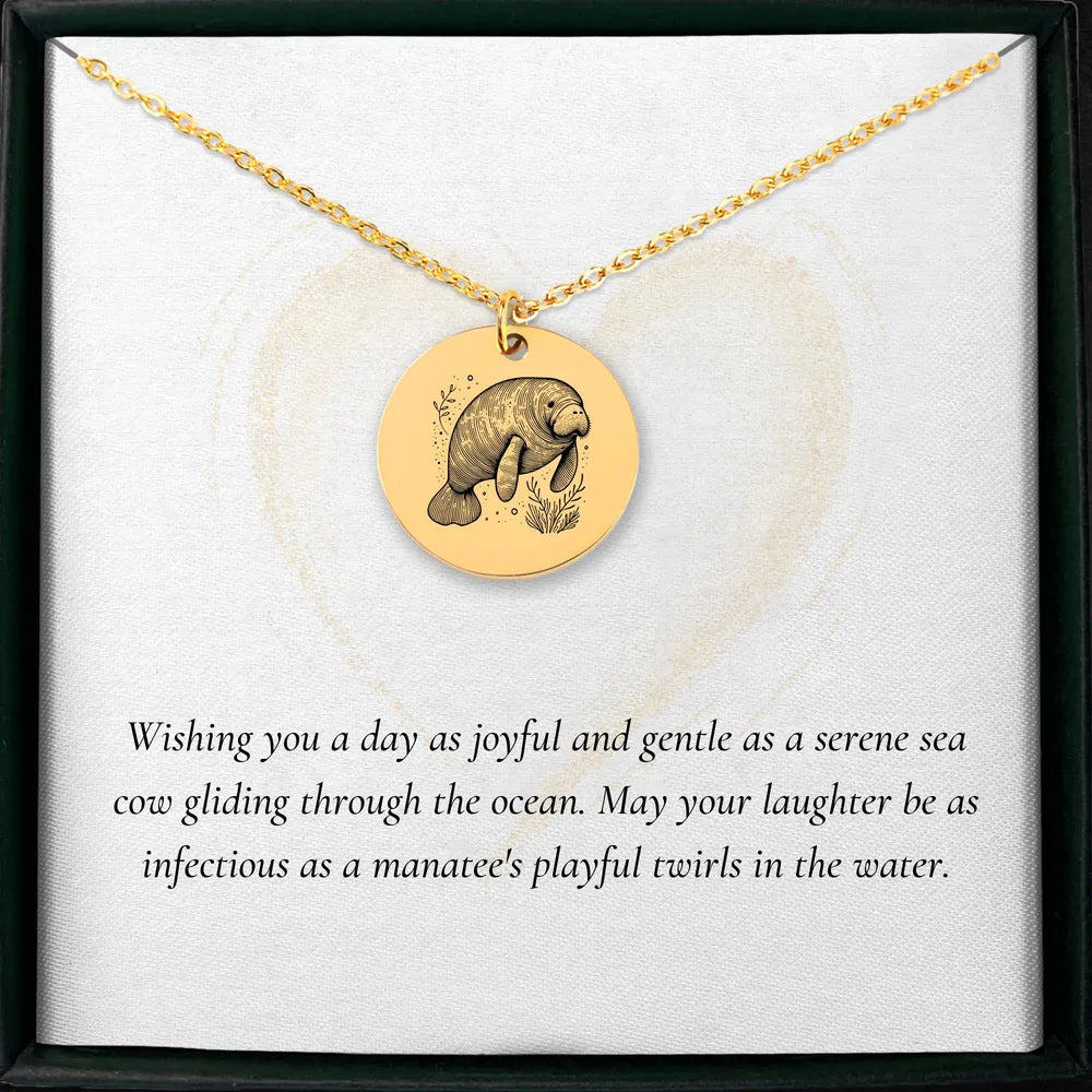 Elegant Manatee Charm Pendant Necklace