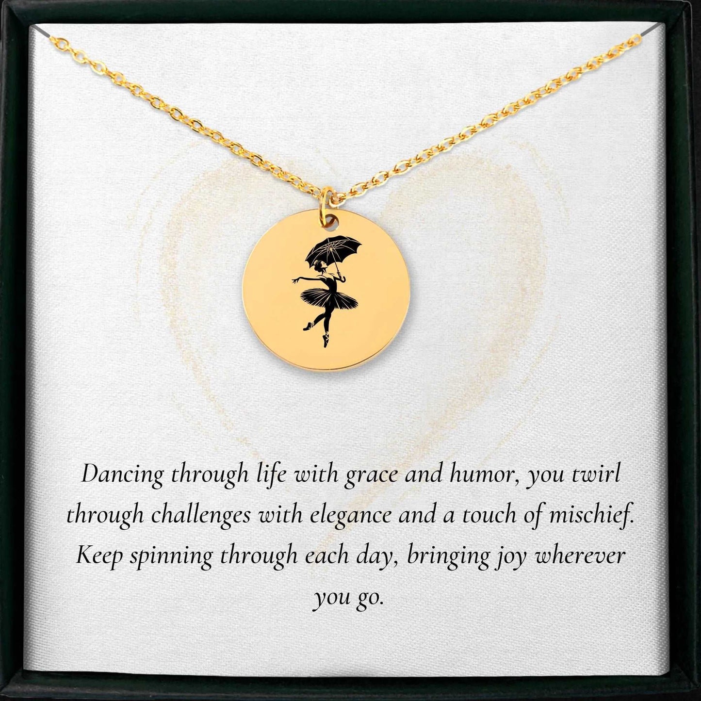 Minimalist ballerina charm necklace for dancers