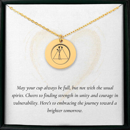 Unique custom Alcoholics Anonymous pendant necklace for gift idea