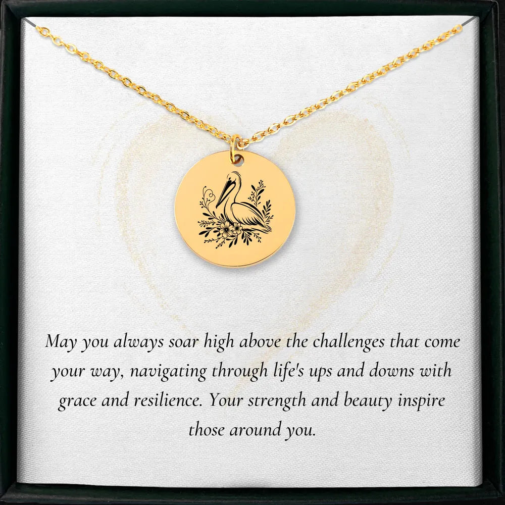 Stylish personalized Pelican charm necklace gift idea