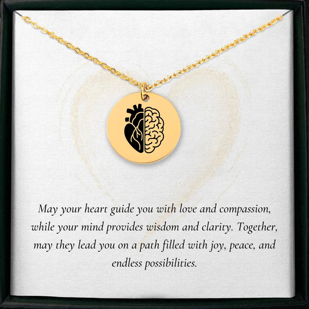 Personalized Heart and Brain Pendant Jewelry Charm