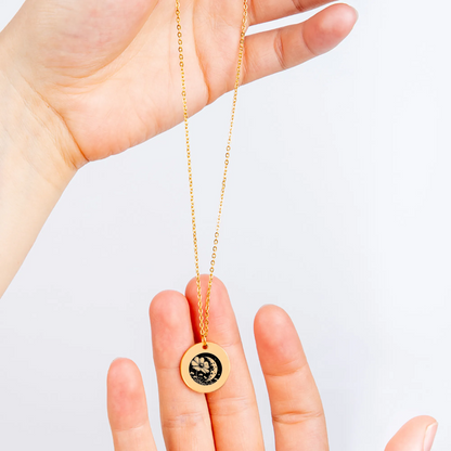 Personalized Cosmos coin jewelry for celestial charm