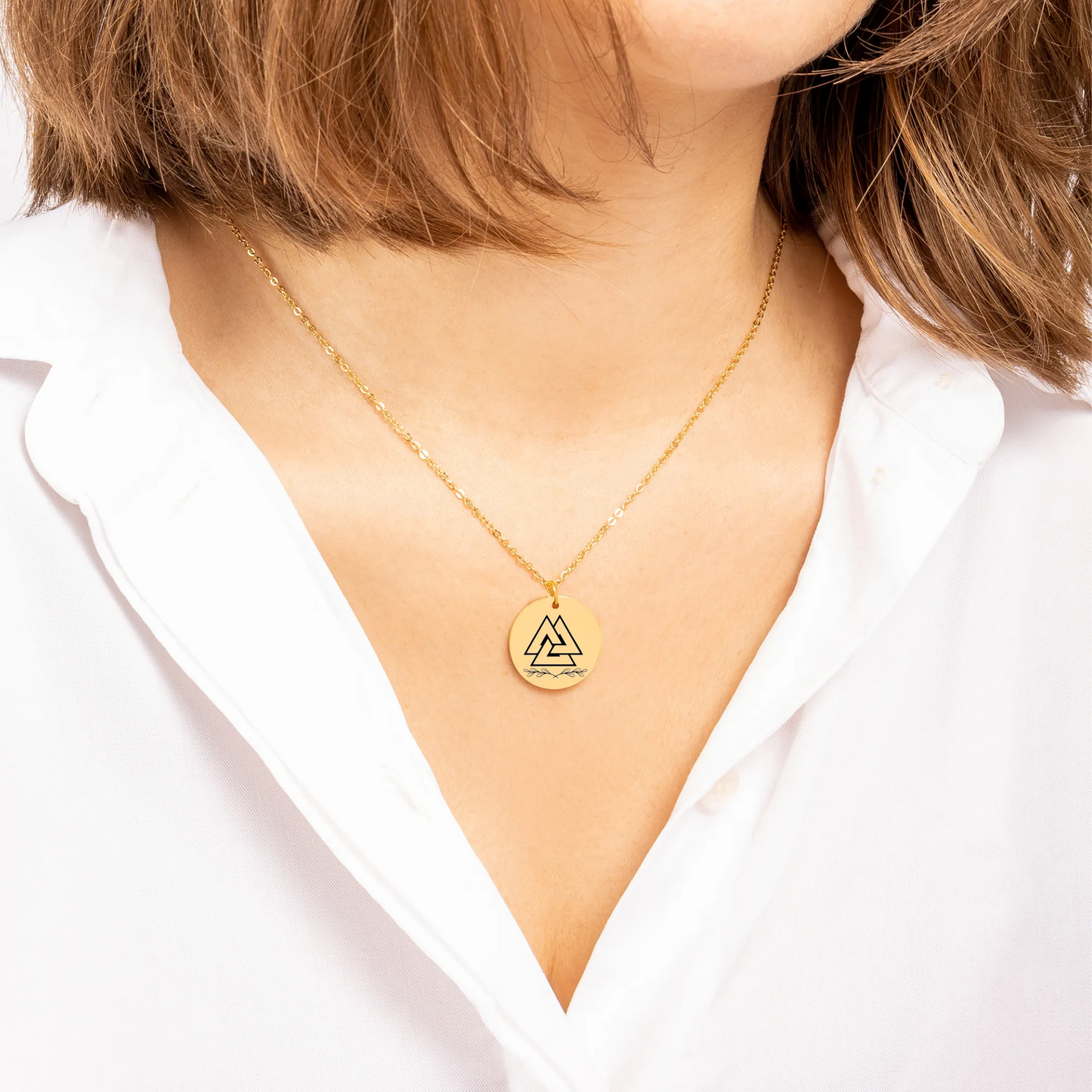 Engraved Valknut Symbol necklace as a meaningful and symbolic gift