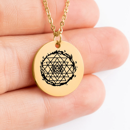 Personalized Sri Yantra sacred pendant for meditation practice