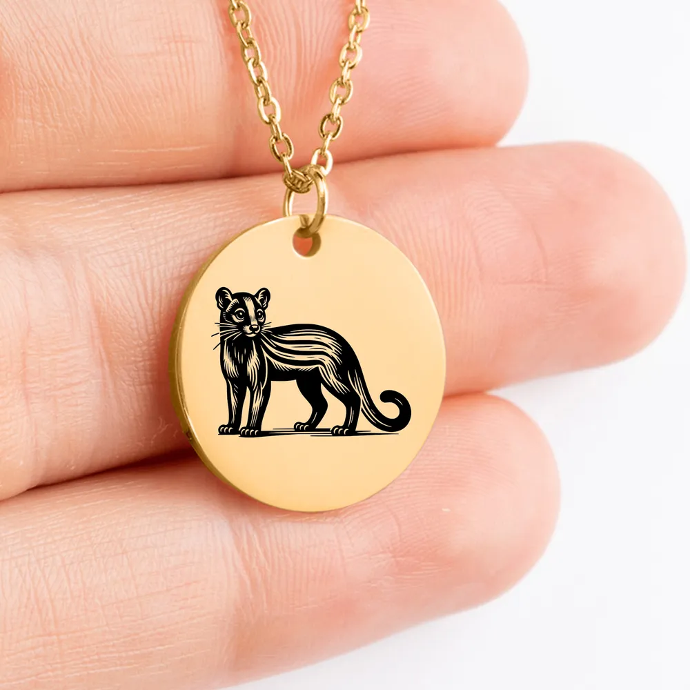 Handcrafted Fossa pendant necklace, personalized gift idea for jewelry lovers