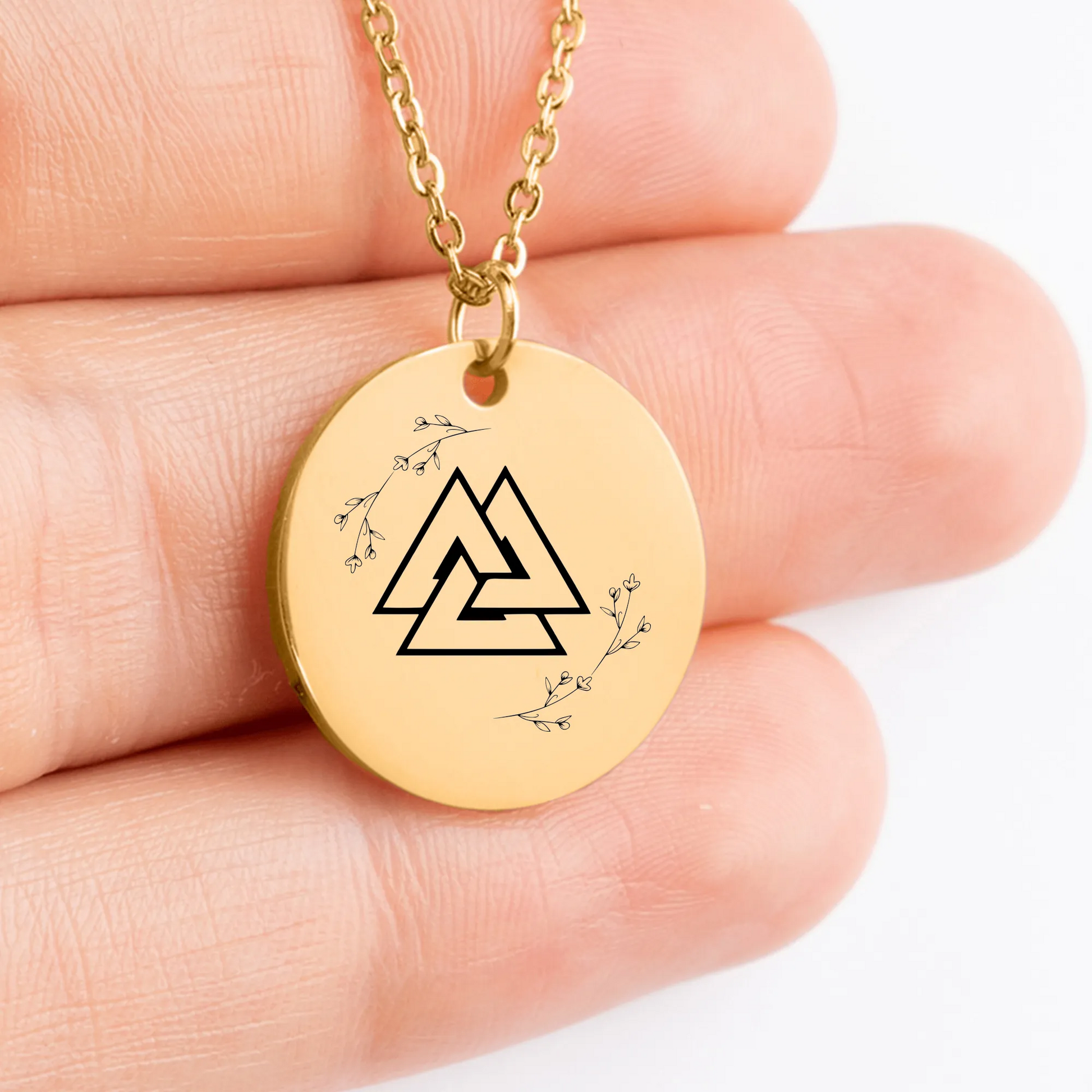 Detailed Valknut Symbol medallion pendant for Viking-inspired jewelry