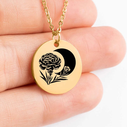 Handcrafted Carnation Flower gift idea necklace for unique touch