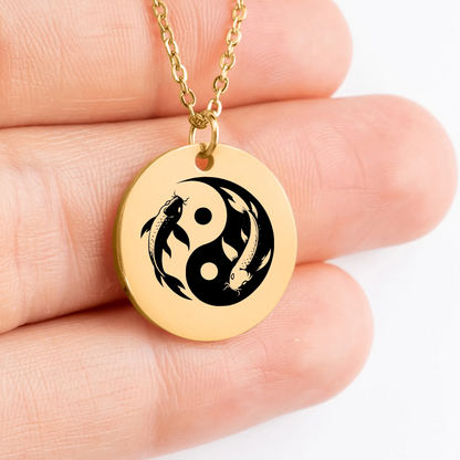 Custom Yin Yang medallion charm necklace - ideal gift idea for spiritual souls