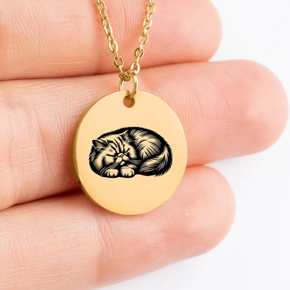 Exquisite Persian Cat medallion necklace, a beautiful keepsake