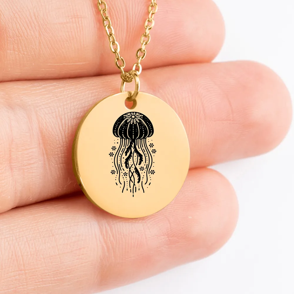 Boho Jellyfish amulet necklace for ocean lovers