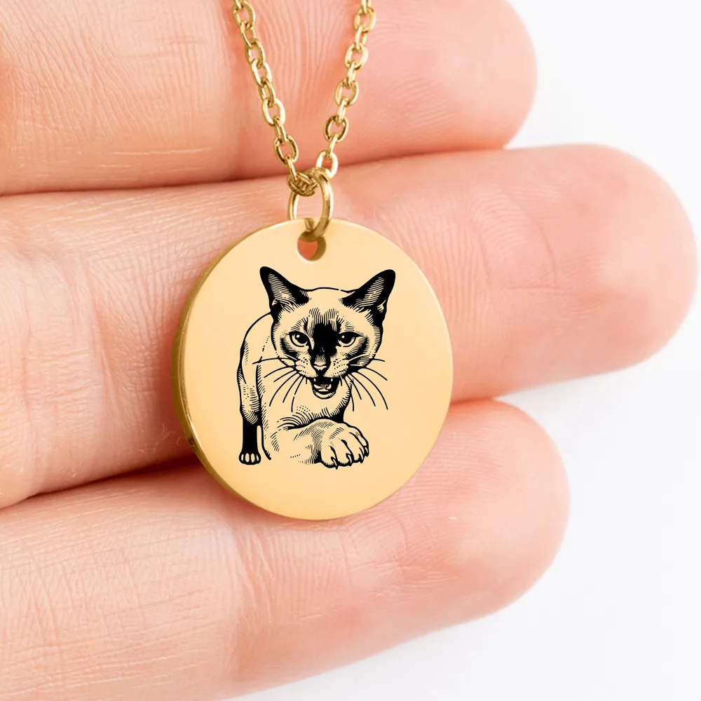 Personalized Siamese Cat amulet gift