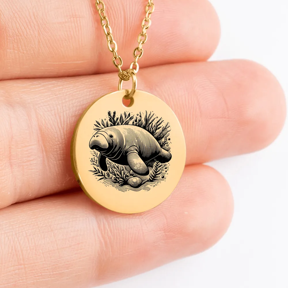 Elegant Manatee Charm Pendant Necklace